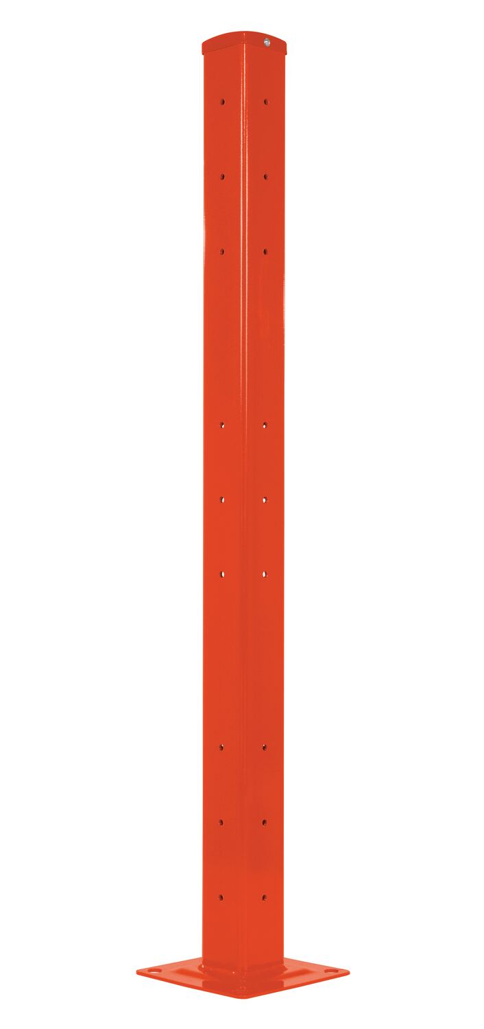 Vestil Steel Rigid Tube Post Drop In - 60 In. For 3 Ribbed Drop In Style Guard Rails - Orange