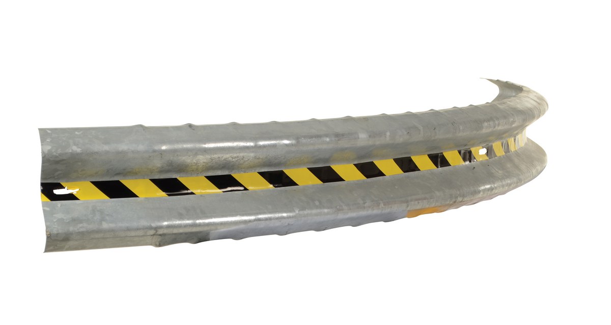 Vestil Galvanized Steel Curved Guard Rail - 120 In. Length - Gray
