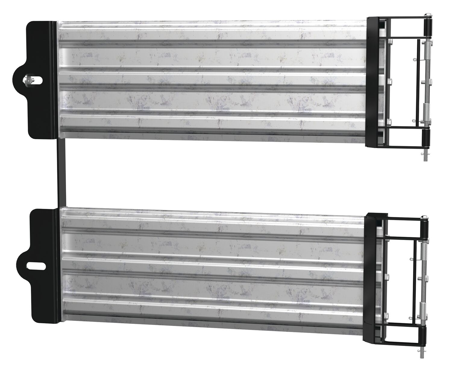 Vestil Galvanized Steel 3 Ribbed Guard Rail Spring Gate - 41-1/8 In Width - Silver