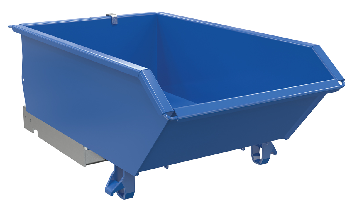 Vestil Steel High Strength Low Profile Hopper - 1/4 Cubic Yard 6000 lb - Blue