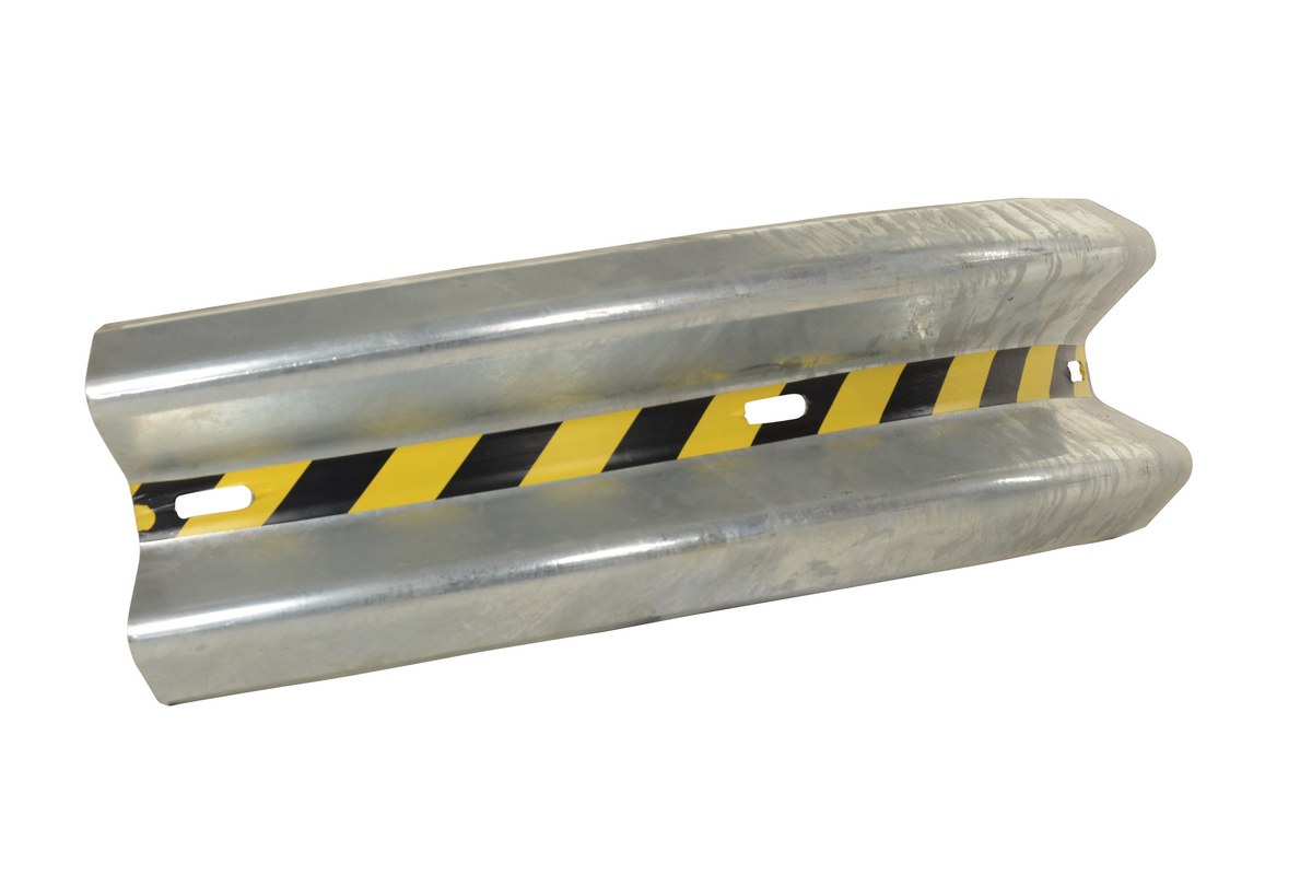 Vestil Galvanized Steel Curved Guard Rail - 48 In. Length - Gray