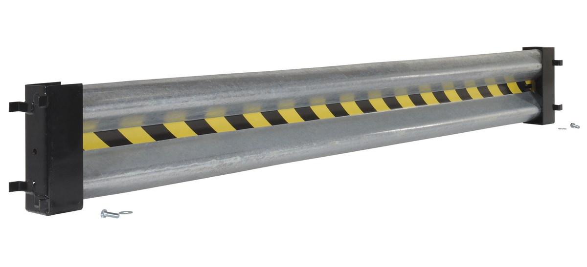 Vestil Galvanized Steel Drop In Guard Rail - 2 Ribbed 96 In. Length - Gray