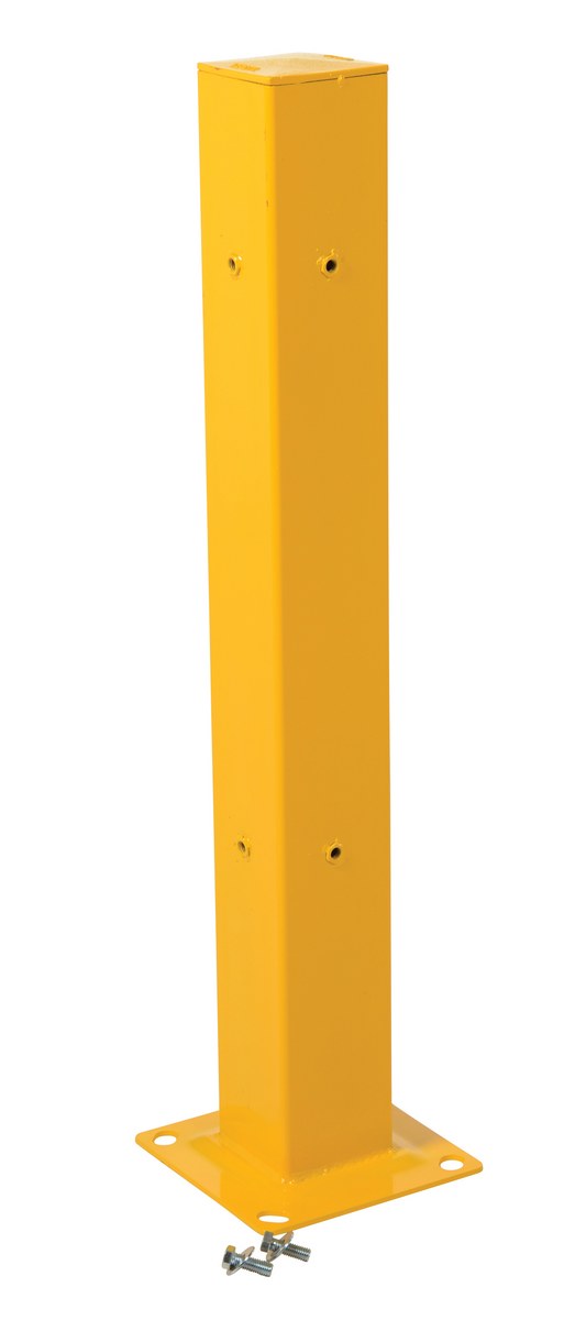 Vestil Steel Tubular Mounting Posts with Drop In Style Bracket - 10 In. x 10 In. x 42 In. - Yellow