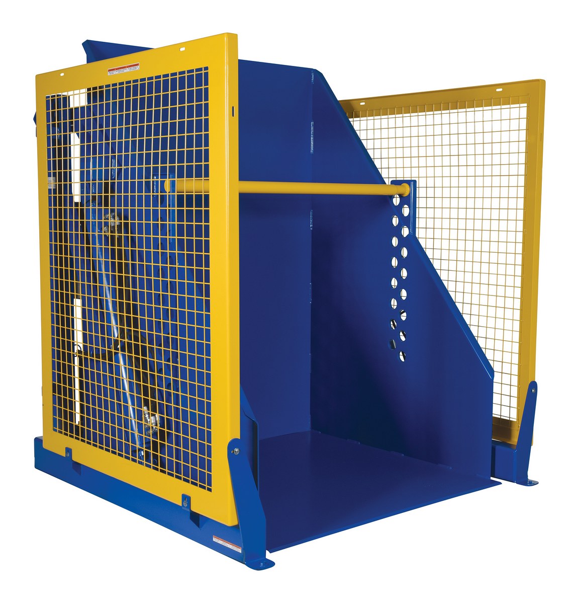 Vestil Steel Electric Hydraulic Box Dumper - 60 In. Dump Height 6,000 lb - Blue