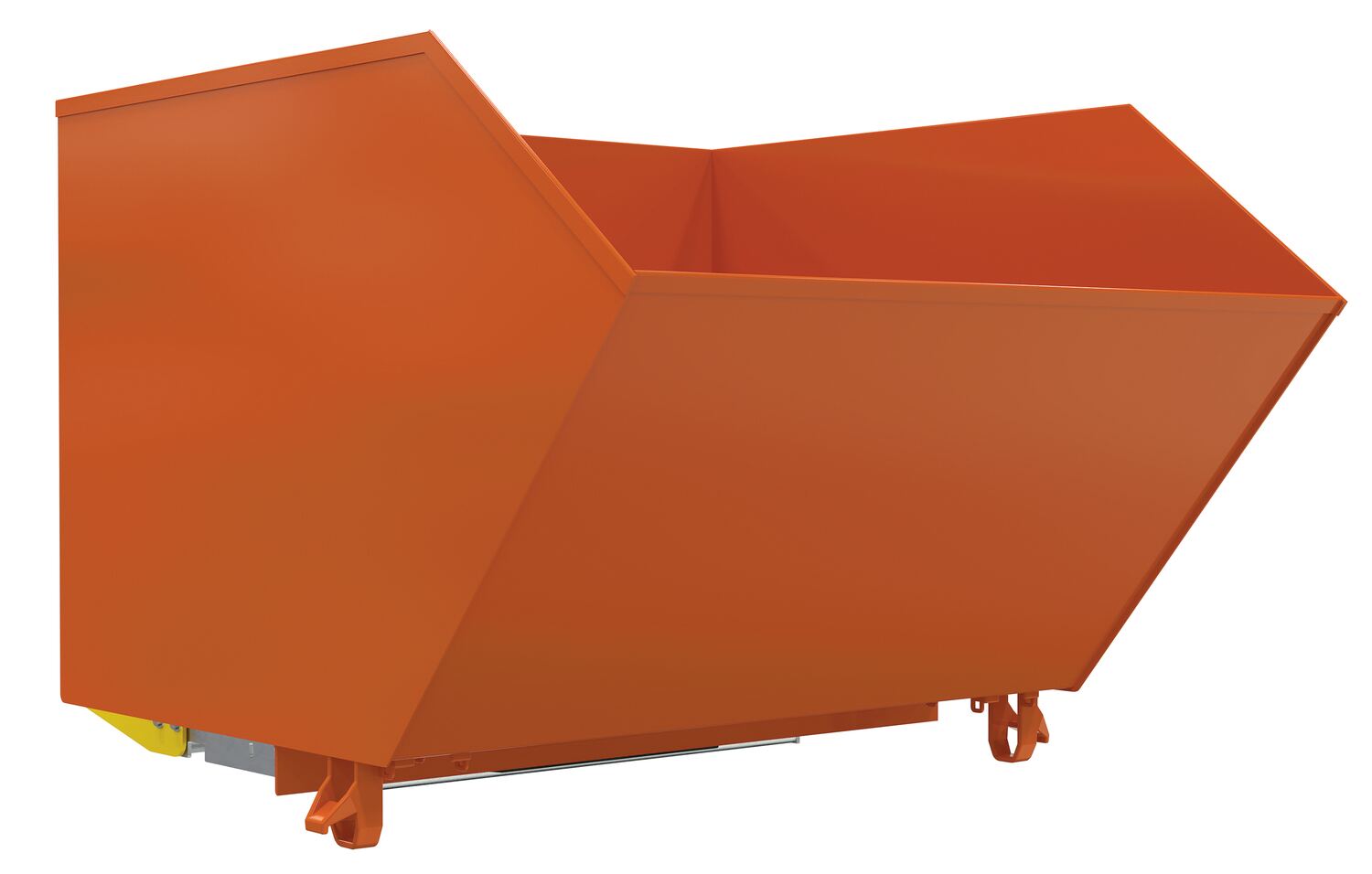 Vestil Steel Heavy Duty Bump and Dump Hopper - 1-1/2 Cubic Yard 6,000 lb - Blue Orange