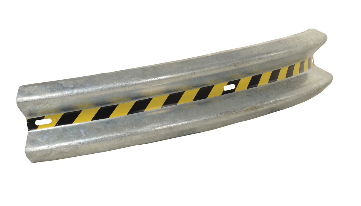 Vestil Galvanized Steel Curved Guard Rail - 72 In. Length - Gray