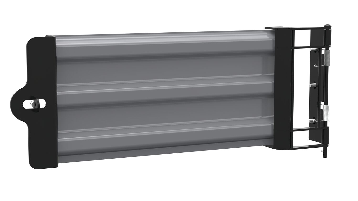 Vestil Steel Hinged Guard Rail - 29.875 In Length 3 Ribbed Gate - Gray Semi Gloss