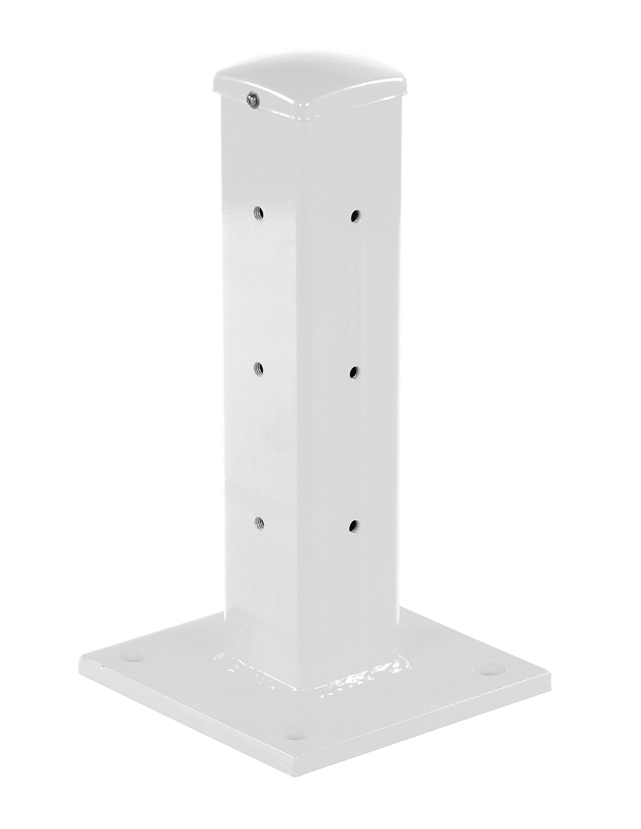 Vestil Steel Rigid Tube Post Drop In - 18 In. For 3 Ribbed Drop In Style Guard Rails - White