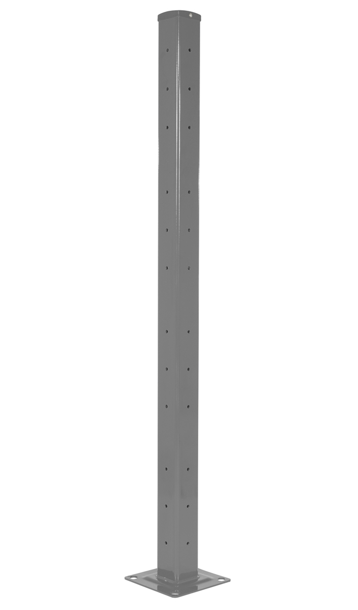 Vestil Steel Rigid Tube Post Drop In - 72 In. For 3 Ribbed Drop In Style Guard Rails - Gray Semi Gloss