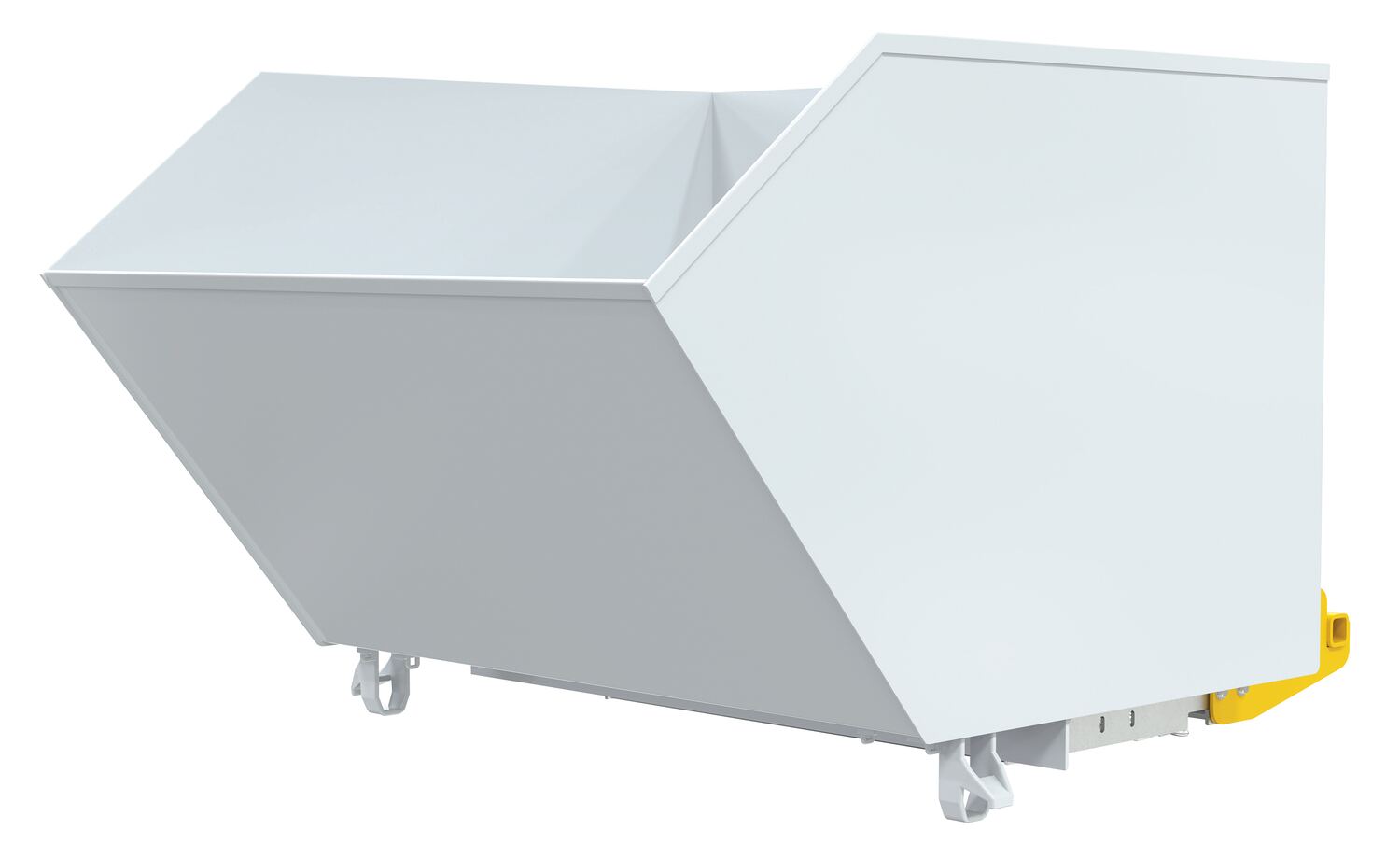 Vestil Steel Heavy Duty Bump and Dump Hopper - 1-1/2 Cubic Yard 6,000 lb - Blue Silver White