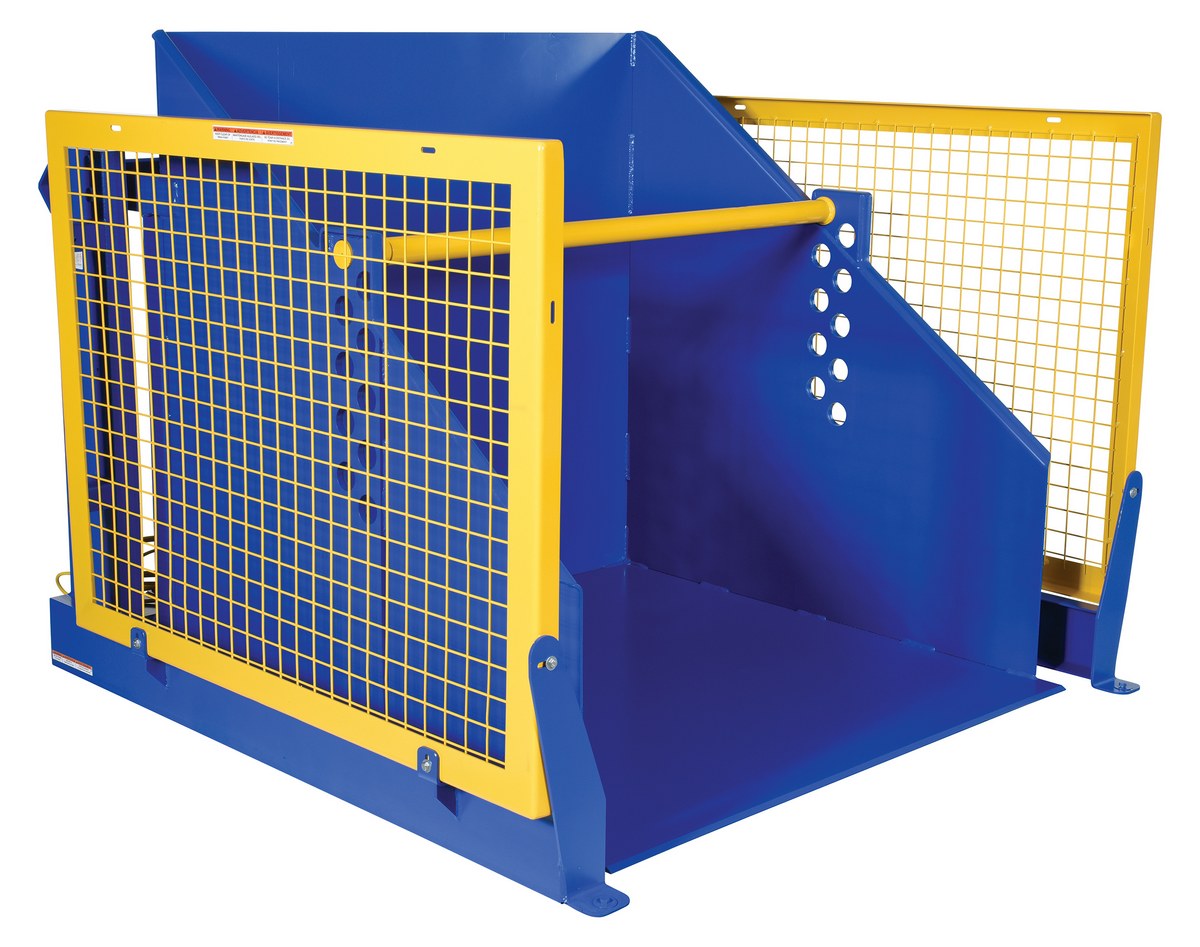 Vestil Steel Electric Hydraulic Box Dumper - 36 In. Dump Height 2,000 lb - Blue