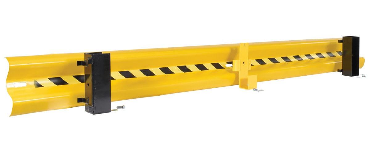 Vestil Steel Drop In Guard Rail - 2 Ribbed 120 In. Length - Yellow
