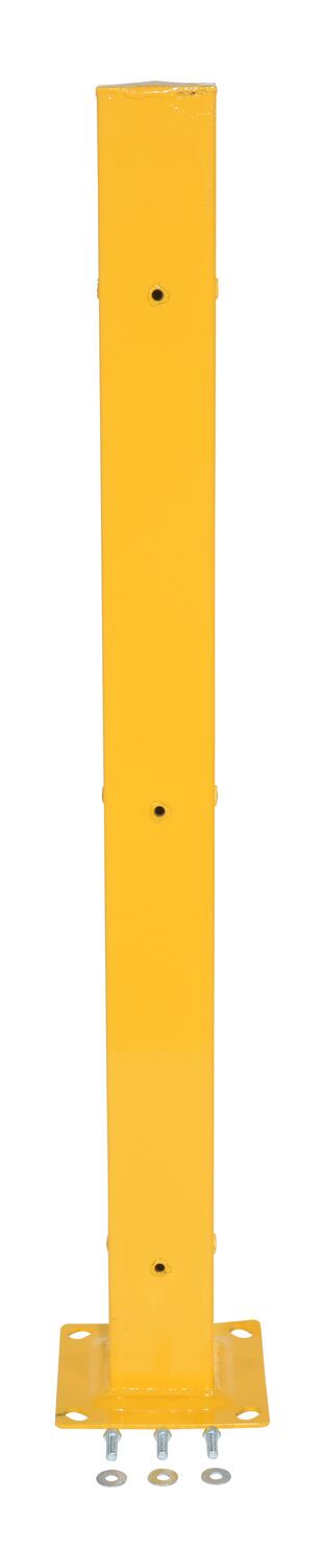 Vestil Steel Bolt On Tubular Guard Rail Post - 2 Ribbed 60 In. Length - Yellow
