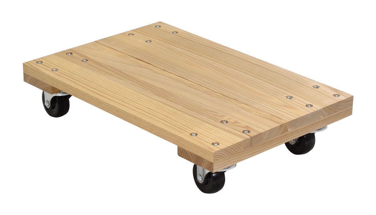 Vestil Hardwood Solid Deck Dolly with Non Marking Casters - 24 In. x 16 In. x 6-3/16 In. 900 lb