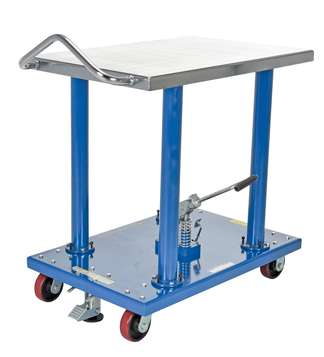 Vestil Steel Hydraulic Post Table - 24 In. x 36 In. 2000 lb - Blue