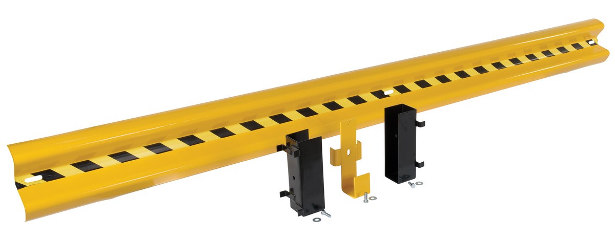 Vestil Steel Drop In Guard Rail - 2 Ribbed 144 In. Length - Yellow