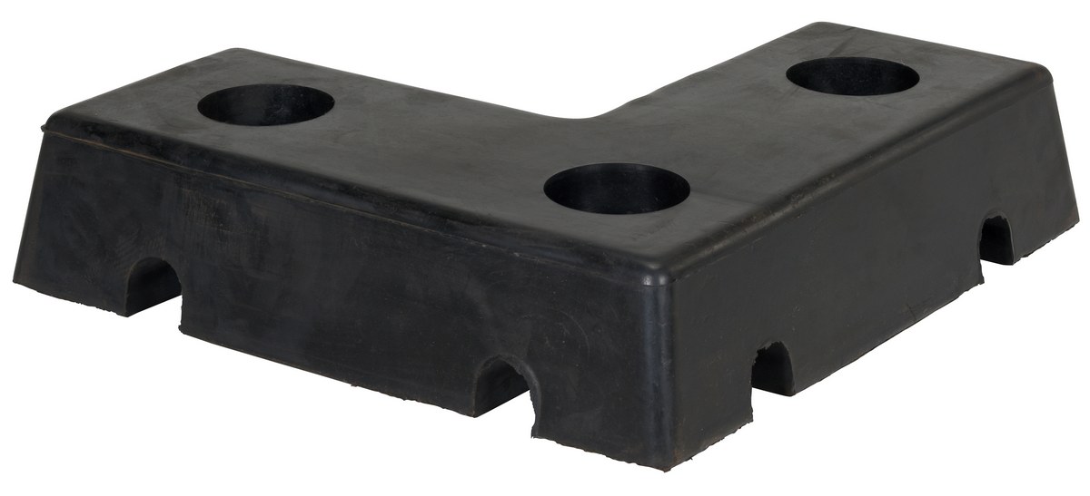Vestil L Shaped Molded Rubber Bumper - 4 In. x 18 In. x 18 In. - Black