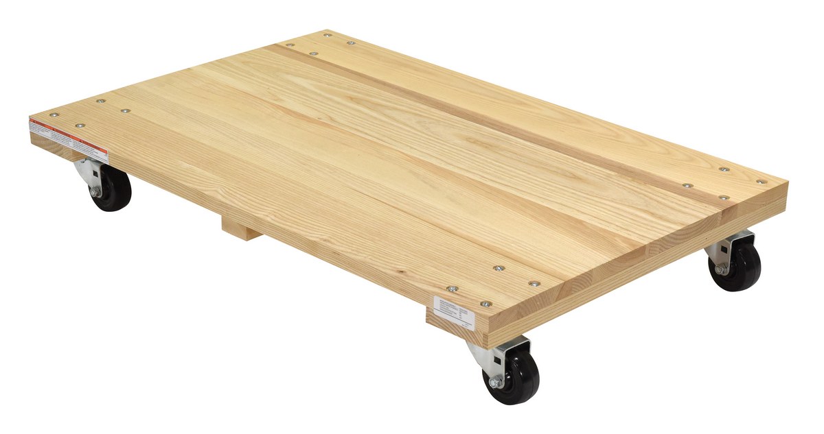 Vestil Hardwood Solid Deck Dolly with Non Marking Casters - 36 In. x 24 In. x 6-3/16 In. 900 lb