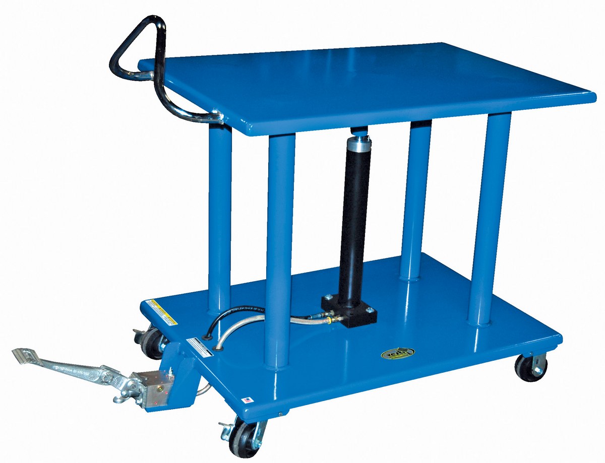 Vestil Steel Hydraulic Post Table - 40 In. x 48 In. 4,000 lb - Blue