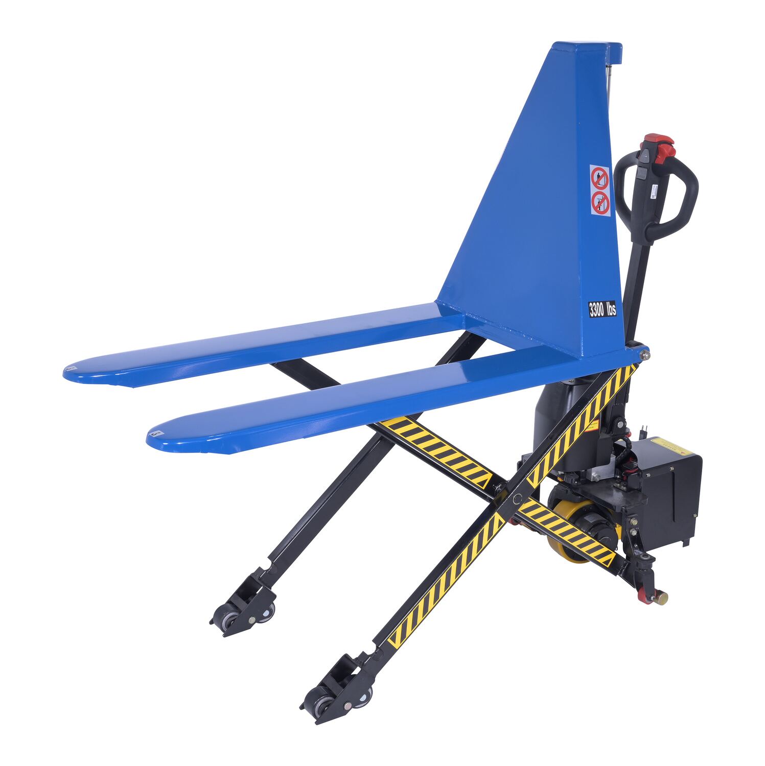 Vestil Steel DC Powered Tote Lift - 27x45 Traction Drive 3000 lb - Blue