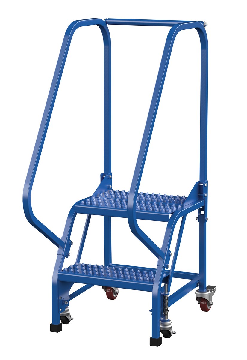 Vestil Steel Standard Slope Ladder - 58 Degree 2 Grip Strut 16-13/16 In. Step Width 350 lb - Blue
