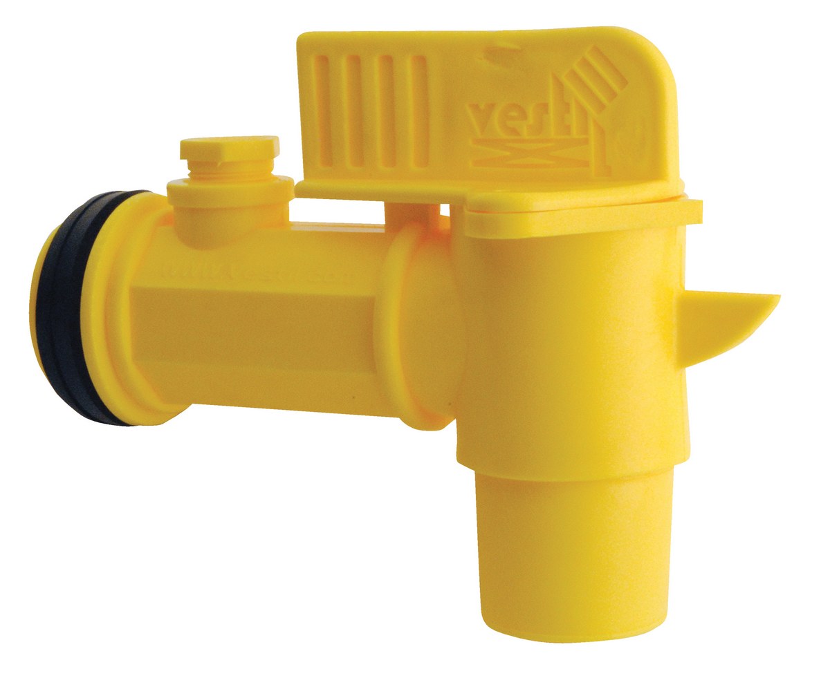 Vestil Polyethylene Bung Jumbo Manual Drum Faucet - 2 In. - Yellow