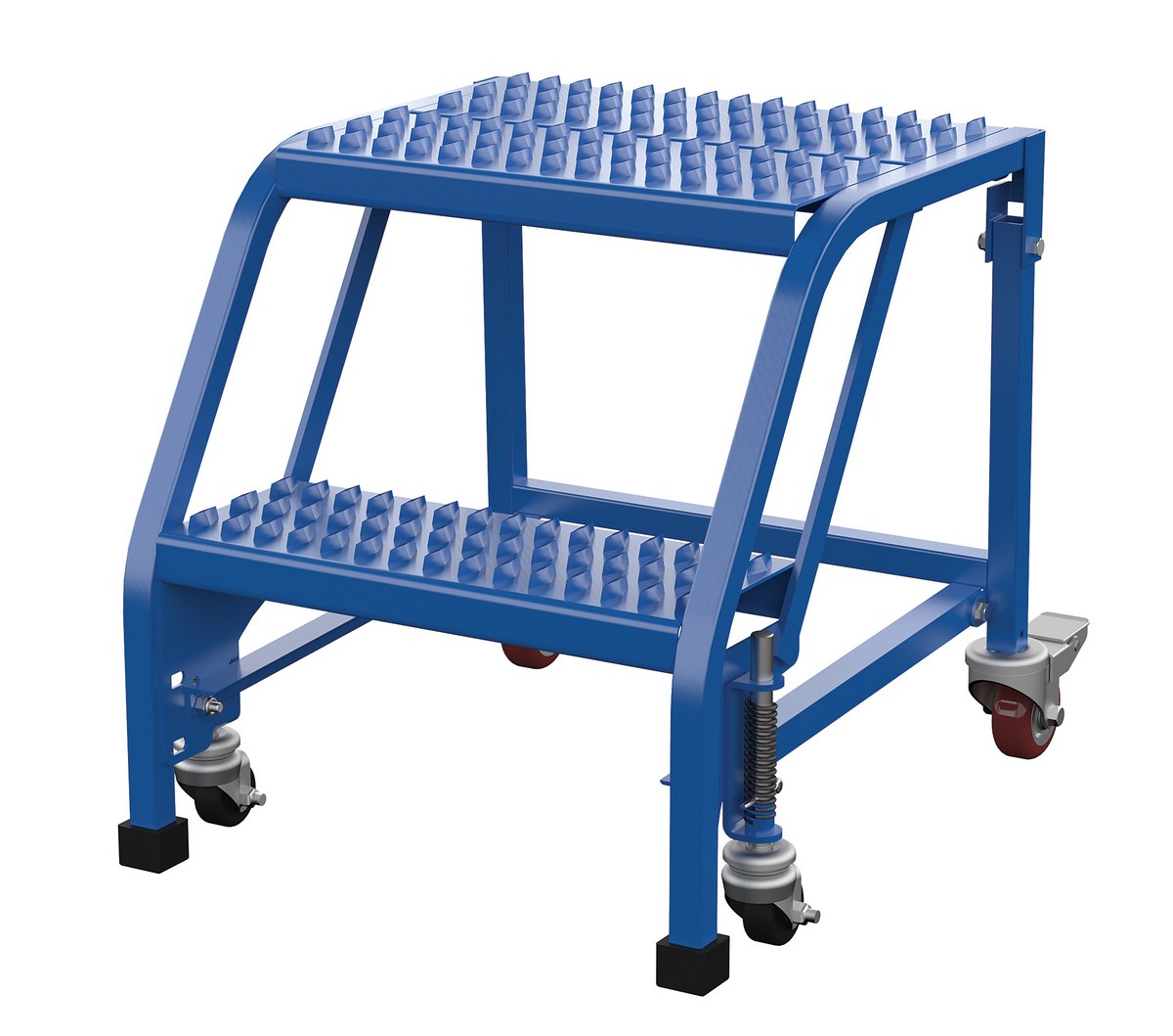 Vestil Steel Standard Slope Ladder No Handrail - 58 Degree 2 Grip Strut 16-13/16 In. Step Width 350 lb - Blue