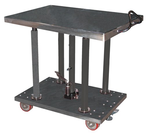 Vestil Partially Stainless Steel Hydraulic Post Table - 30 In. x 36 In. 2,000 lb - Silver
