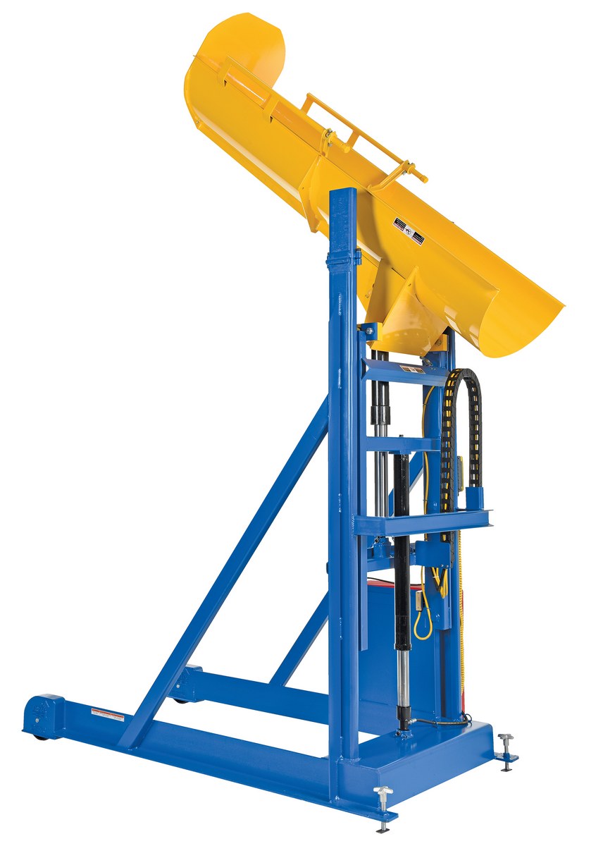 Vestil Steel Portable Lift and Dump Hydraulic Drum Dumper - 94 In Dump Height 1,500 lb Blue / - Yellow
