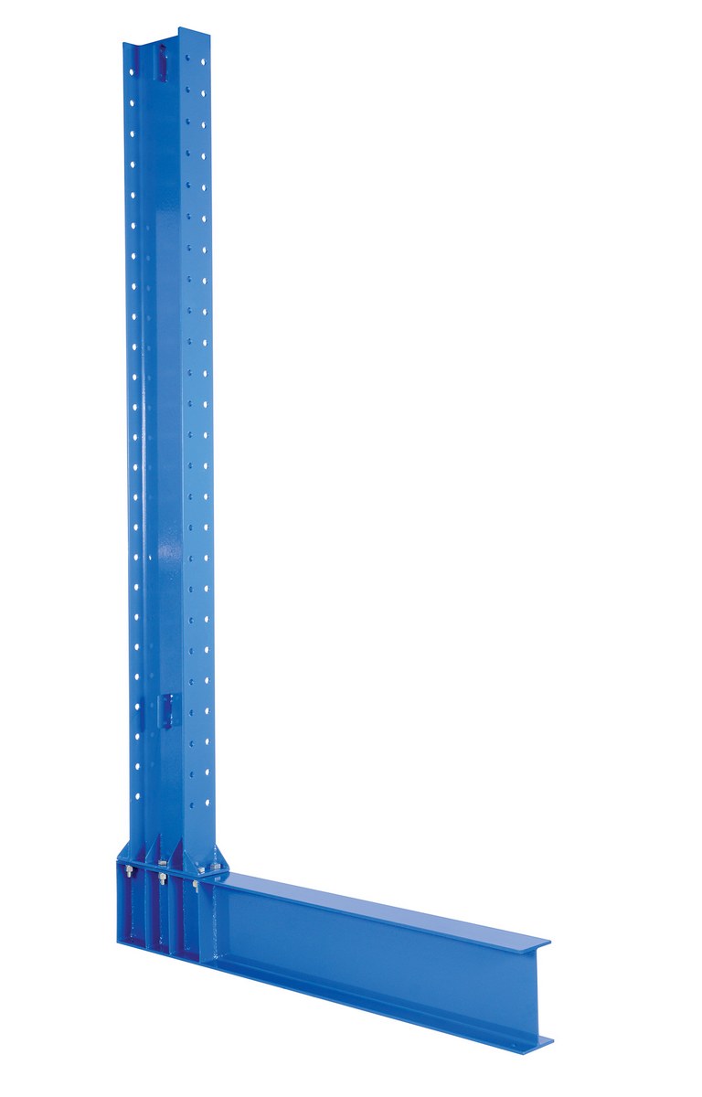 Vestil Steel Single Sided Cantilever Upright with - 42 In. and 48 In. Arms 12 Ft. 13,900 lb - Blue