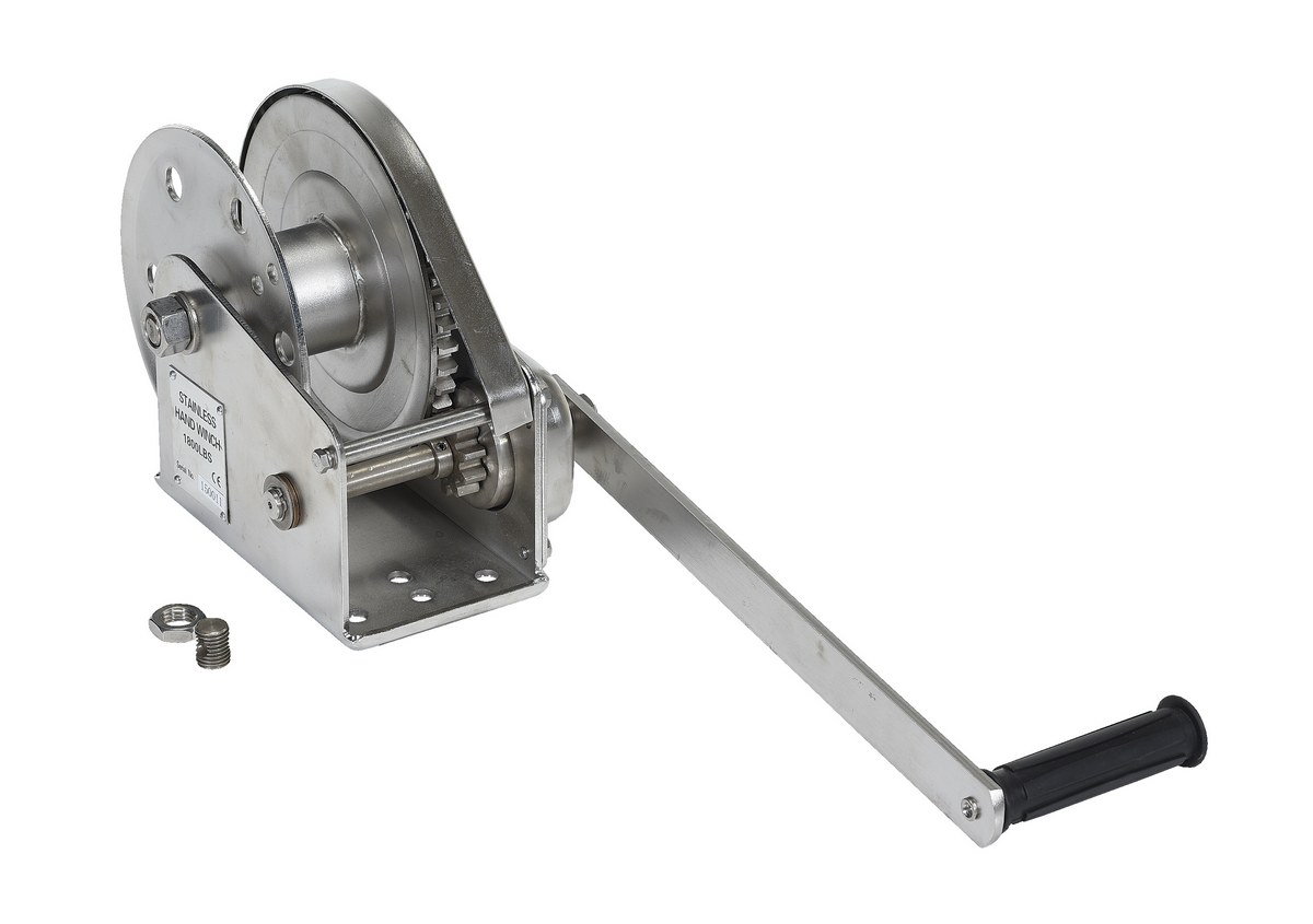 Vestil Stainless Steel Hand Winch - 1800 lb - Silver