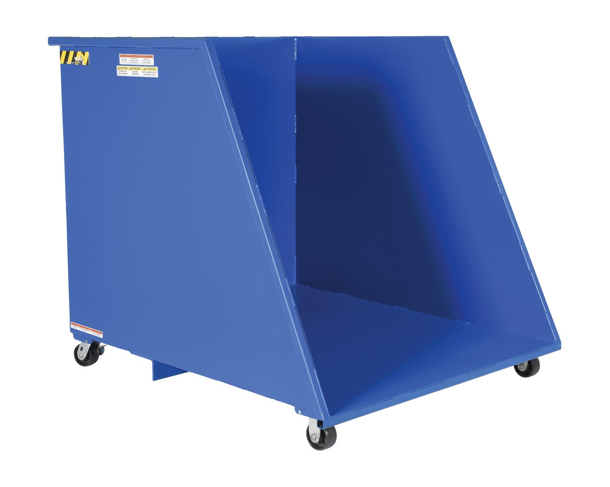 Vestil Steel Open Ended Low Profile Parts Hopper - 2,000 lb - Blue
