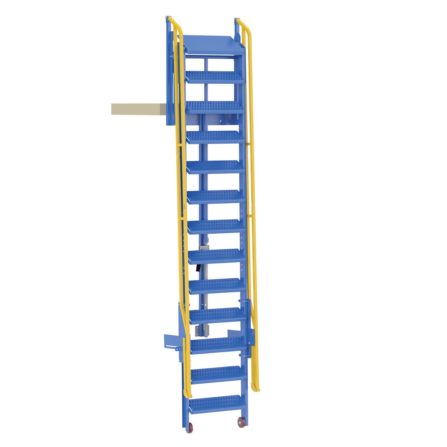 Vestil Steel Folding Mezzanine Ladder - 120 In. Mezzanine Height 24-1/4 In. Step Width 350 lb - Blue