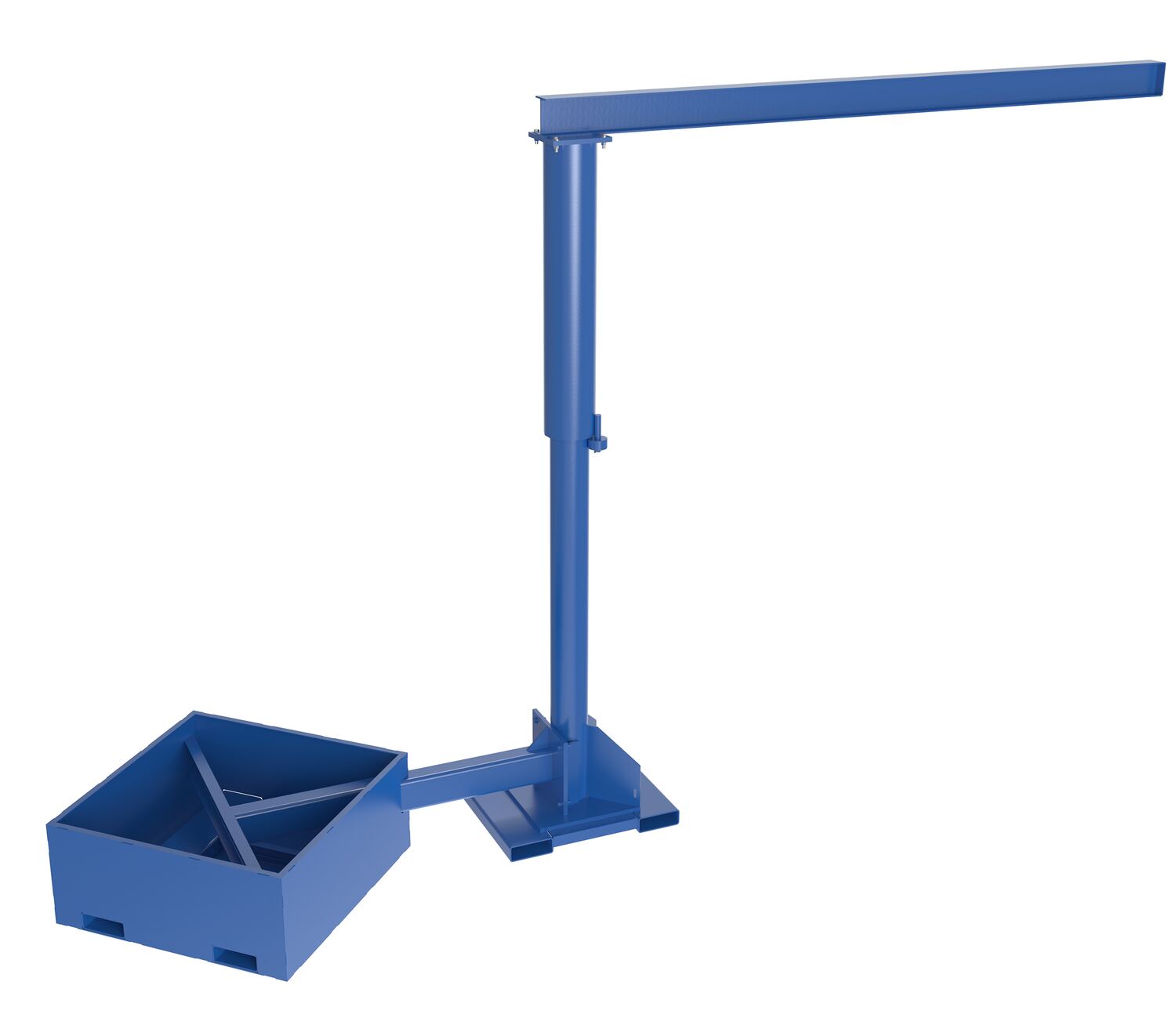 Vestil Steel Portable Offset Jib Crane with Empty Base - 10 Ft. I-Beam 250 lb - Blue