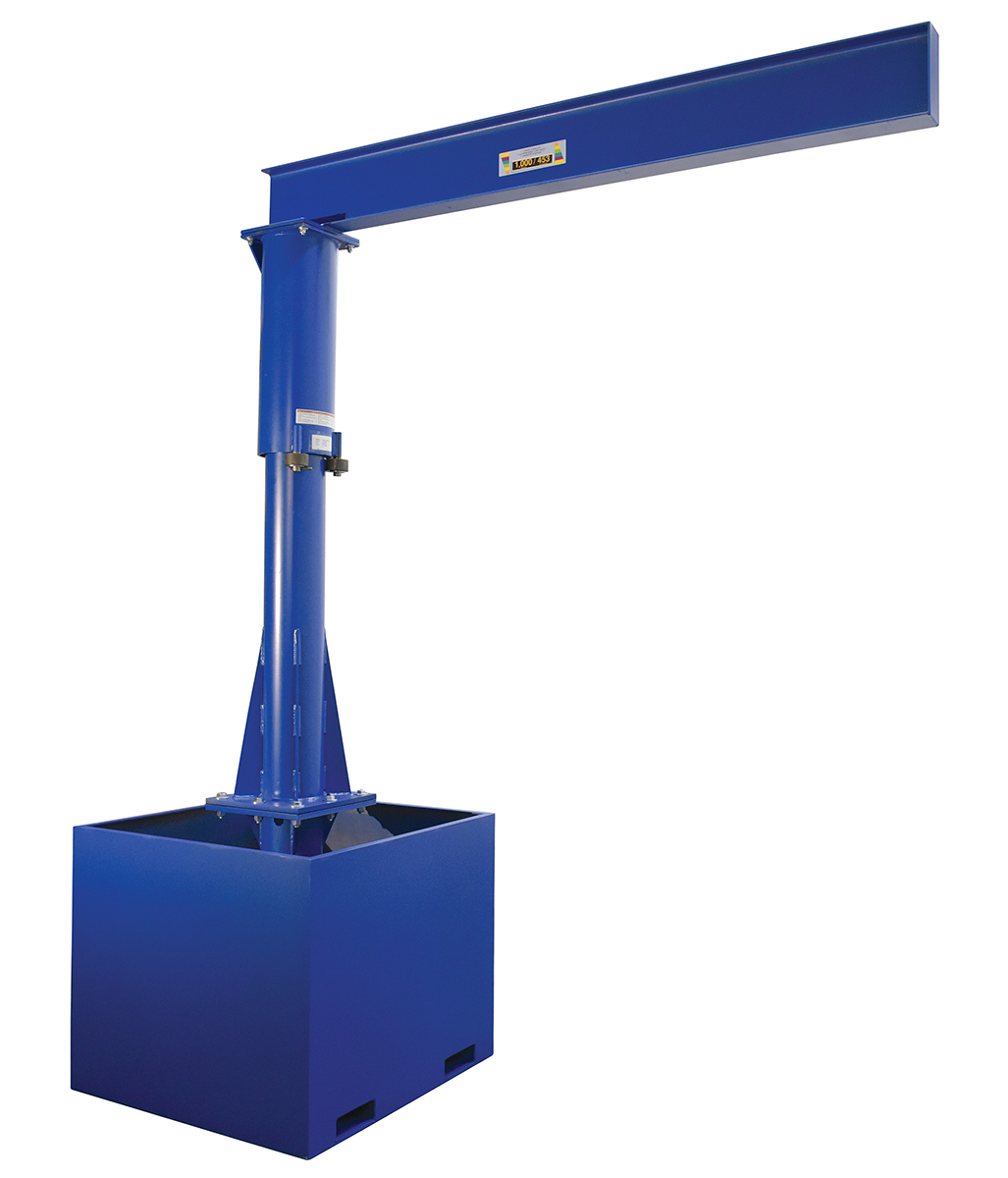 Vestil Steel Portable Jib Crane with Empty Base - 8 Ft. I-Beam 1000 lb - Blue