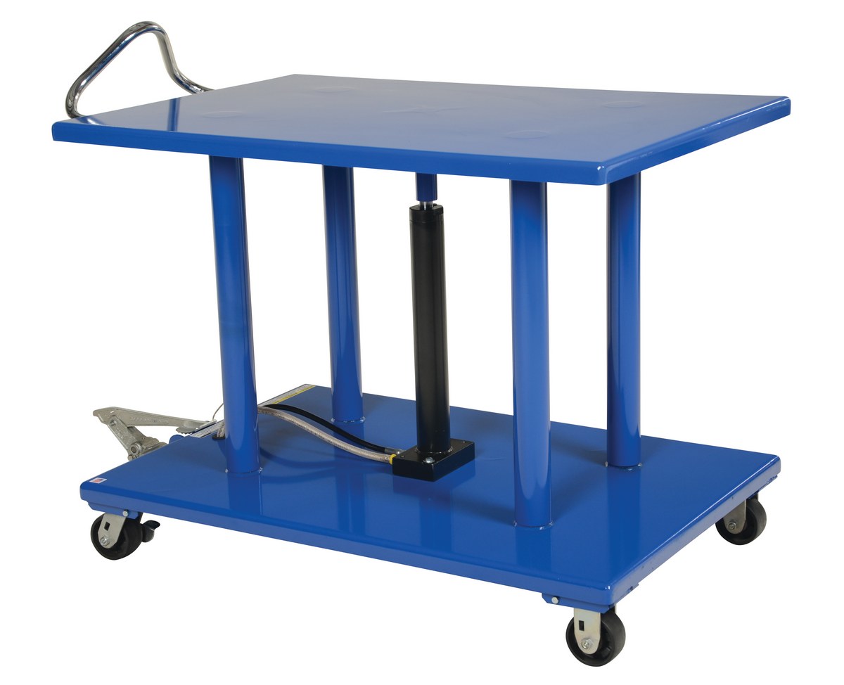 Vestil Steel Hydraulic Post Table - 32 In. x 48 In. 2,000 lb - Blue