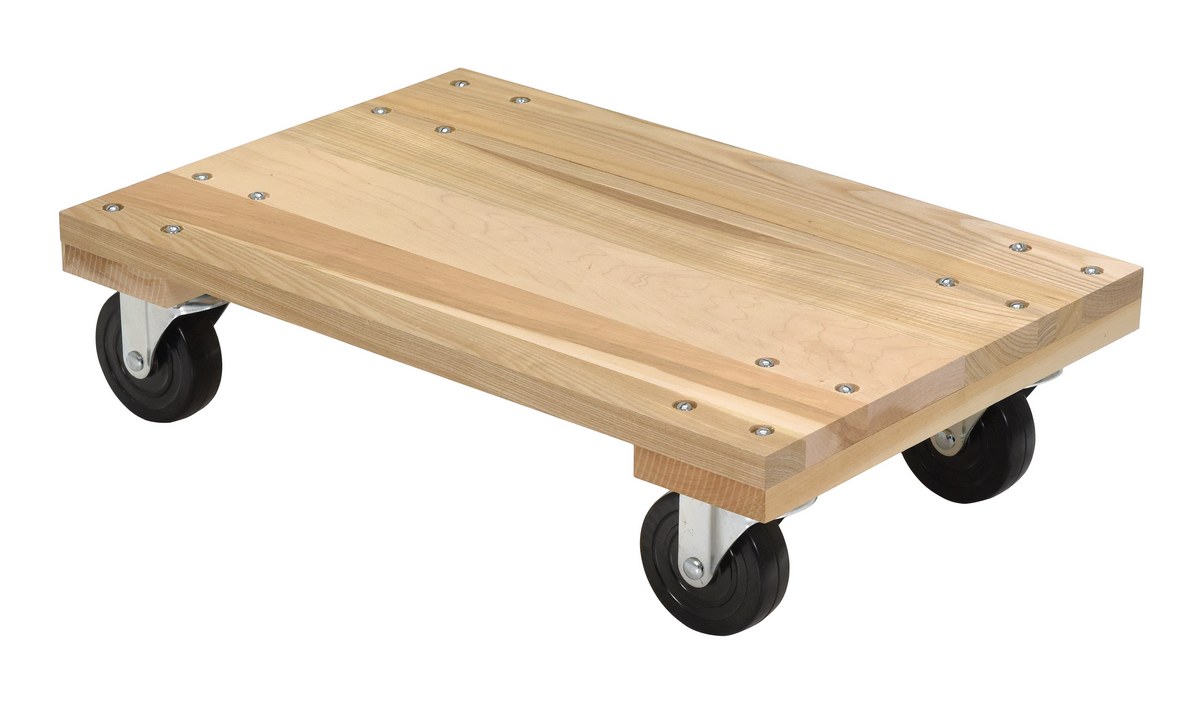 Vestil Hardwood Solid Deck Dolly with Non Marking Casters - 24 In. x 16 In. x 6-15/16 In. 1200 lb