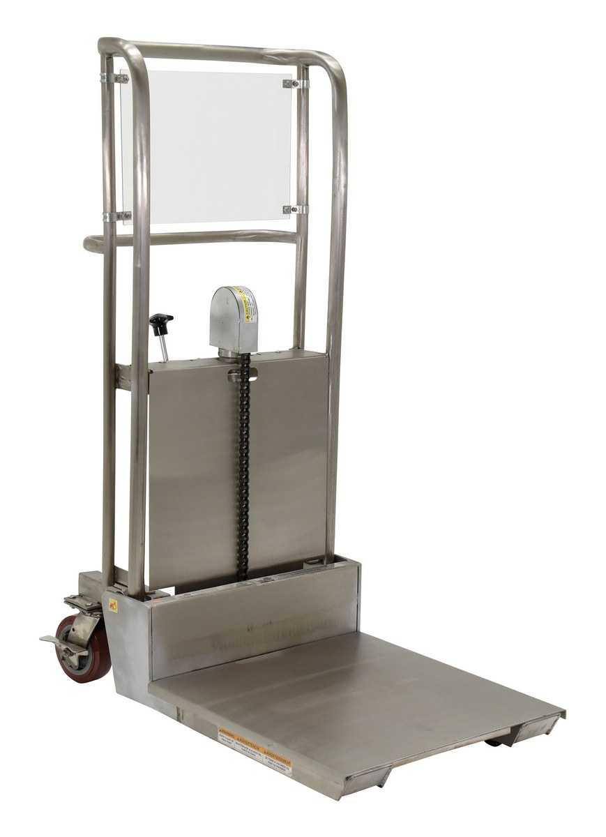 Vestil Partially Stainless Steel Foot Pump Hefti-Lift - 36 In. x 52-1/8 In. 450 lb - Silver