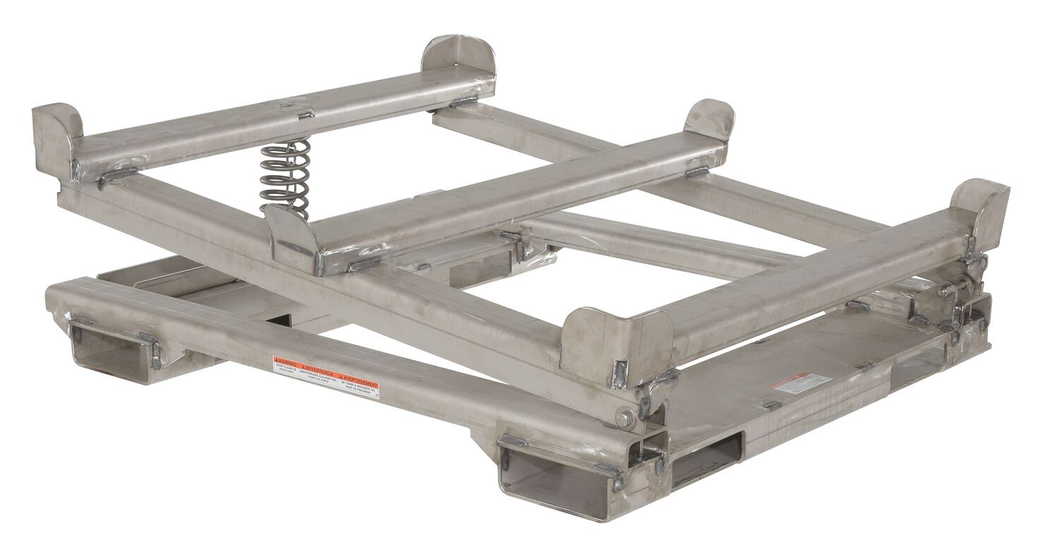 Vestil Stainless Steel Intermediate Bulk Container Tilt Stand with Fork Pockets - 48-1/2 In. x 15-1/4 In. 4400 lb - Silver