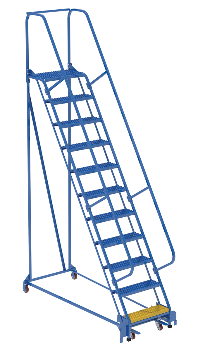 Vestil Steel Standard Slope Ladder - 58 Degree 11 Grip Strut 23-9/16 In. Step 350 lb - Blue
