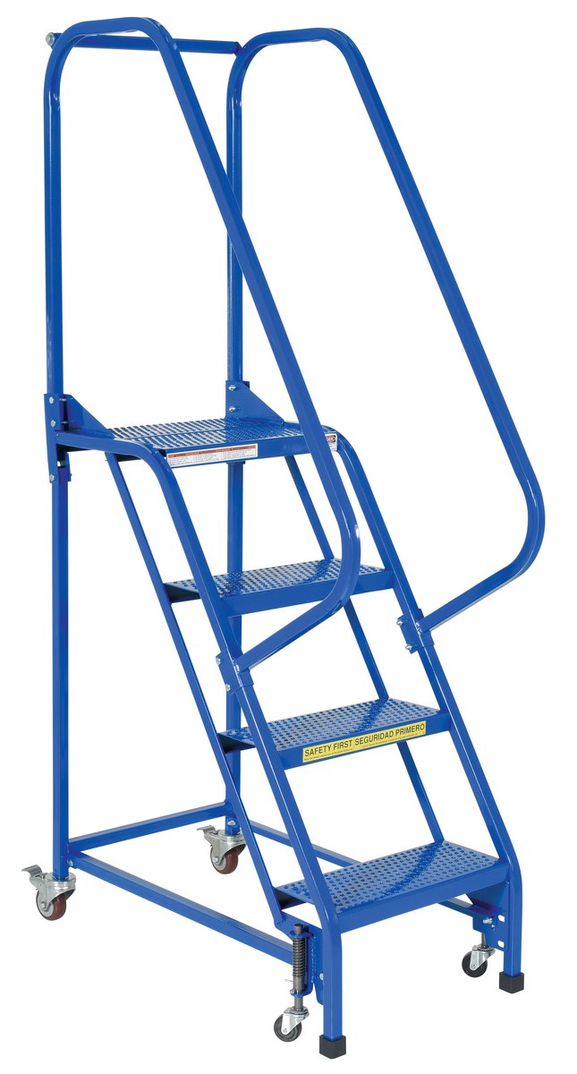 Vestil Steel Standard Slope Ladder - 58 Degree 4 Perforated 16-13/16 In. Step Width 350 lb - Blue