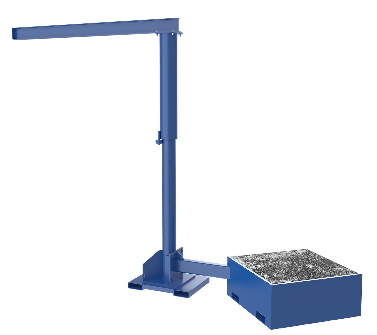 Vestil Steel Portable Offset Jib Crane with Filled Base - 8 Ft. I-Beam 500 lb - Blue