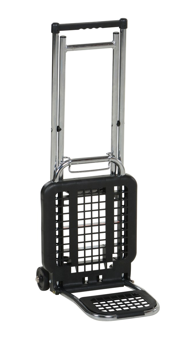 Vestil Steel and Plastic Multi-Function Luggage Cart - 225 lb - Black and Silver