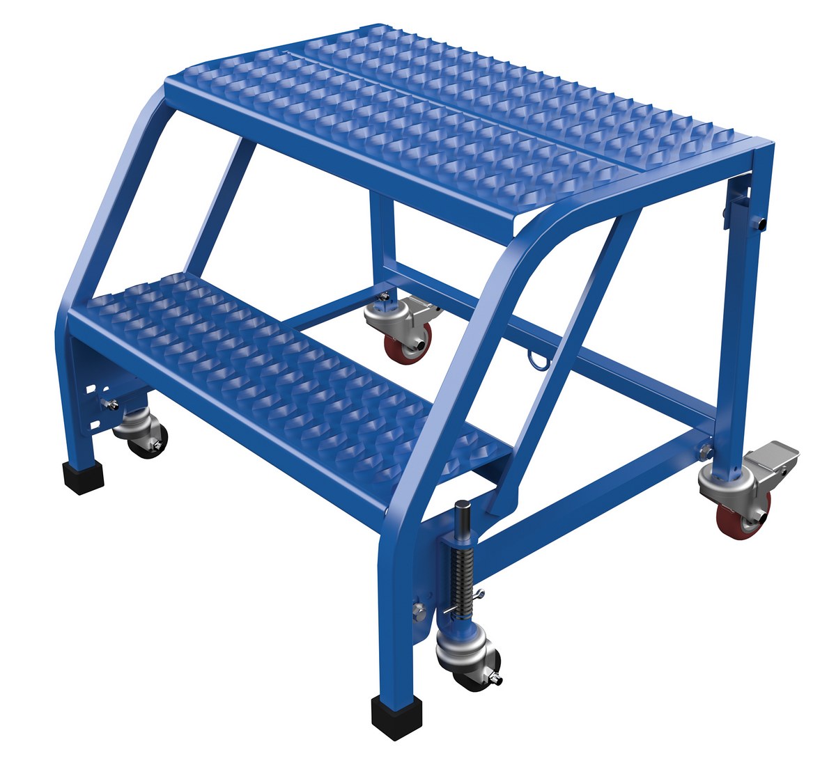 Vestil Steel Standard Slope Ladder - 58 Degree 2 Grip No Handrail Step 350 lb - Blue