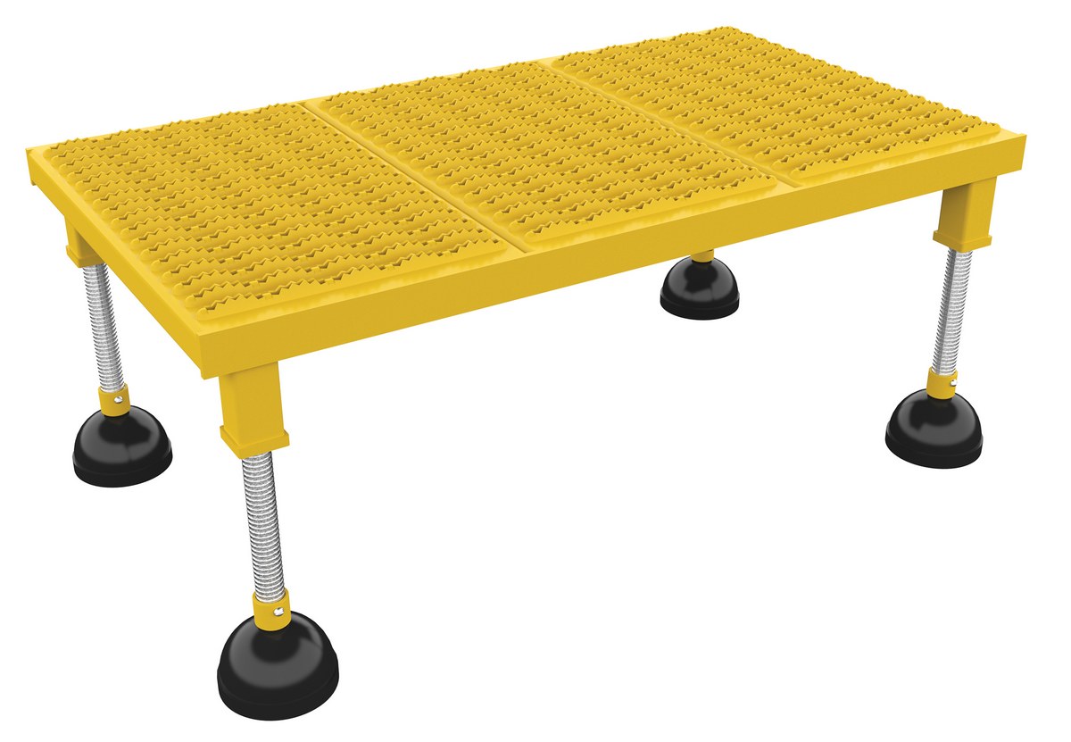 Vestil Steel Portable Adjustable Height Grip Strut Worker Stand High - 35-15/16 In. x 21-3/4 In. x 11-1/2 In. 500 lb - Yellow