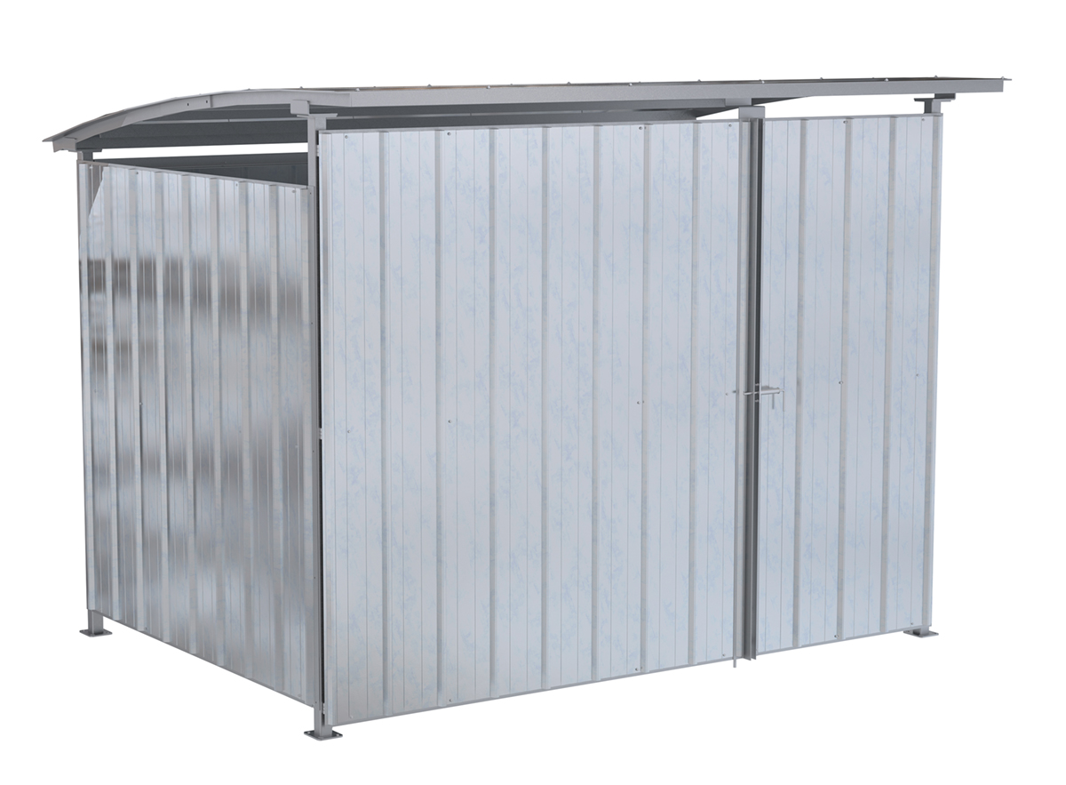 Vestil Galvanized Multi Duty Shed with Front Doors - 95-1/2 In. x 120 In. x 90-1/16 In. - Silver