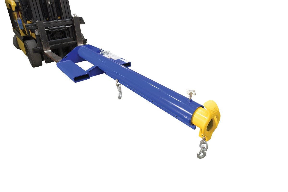 Vestil Steel Economy Telescoping Lift Boom - 24 In. Fork Pocket Center 6,000 lb - Blue and Yellow