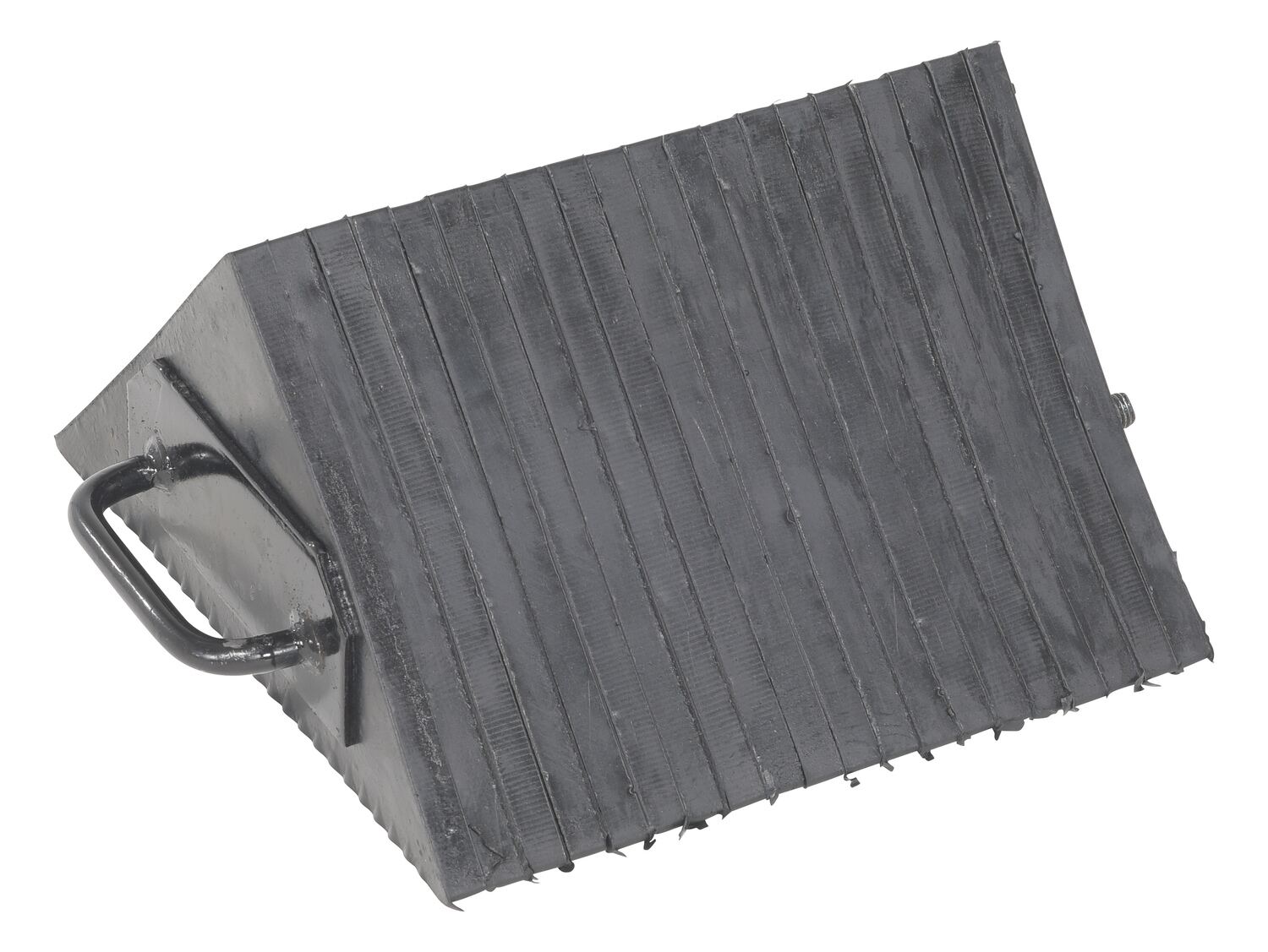 Vestil Laminated Rubber Wheel Chock with Rubber Grip Handle - 10-1/8 In. x 12-3/8 In. x 5-1/2 In. - Black