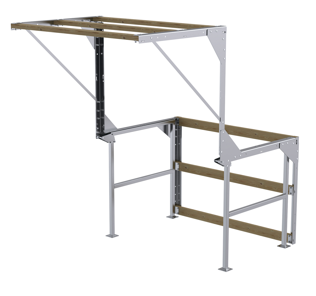 Vestil Aluminum Knockdown Mezzanine Safety Gate - 42-7/8 In Handrail Height - Silver