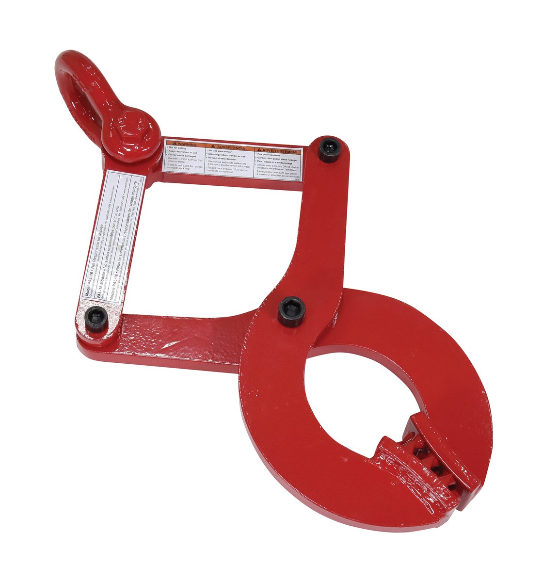 Vestil Steel Single Scissor Pallet Puller - 5 In. Jaw Opening 6000 lb Pulling - Red